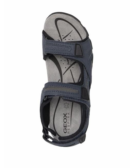 Geox Black Embossed-Logo Sandals for men