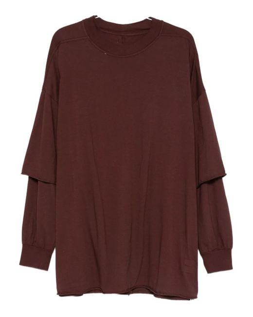 メンズ Rick Owens レイヤード ロングtシャツ Brown