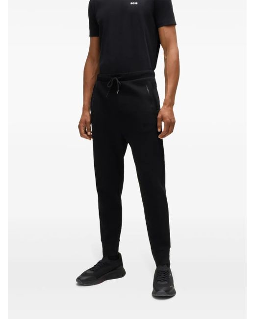 Boss Black Drawstring Track Pants for men
