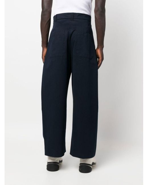 Studio Nicholson Blue Wide-leg High-waisted Trousers for men
