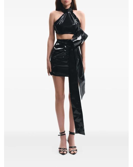 Lika Black High-Neck Asymmetric Top