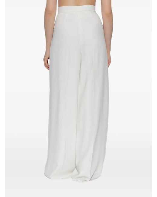 Max Mara White Pleated Trousers