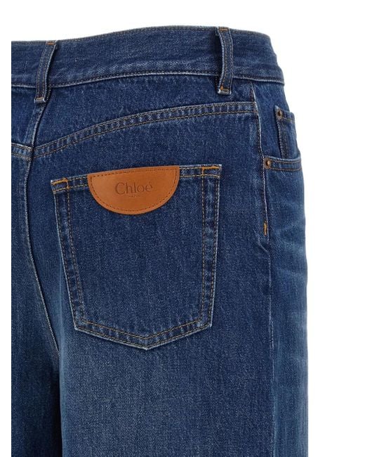 Jeans A Vita Alta di Chloé in Blue
