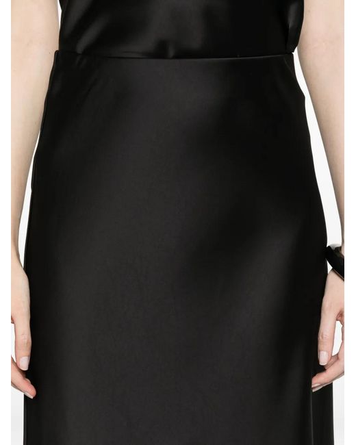 Imperial Black Elasticated Midi Skirt
