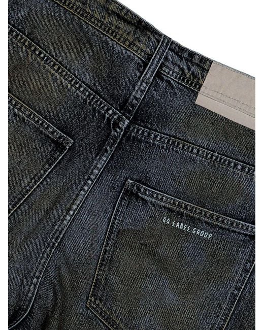 44 Label Group Black Frayed-Hem Wide-Leg Shorts for men