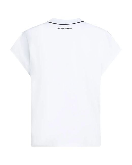 Karl Lagerfeld White Logo Piping T-shirt