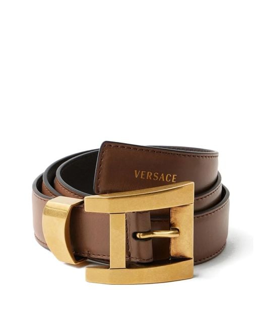 Versace Brown Ceinture En Cuir 3 Cm
