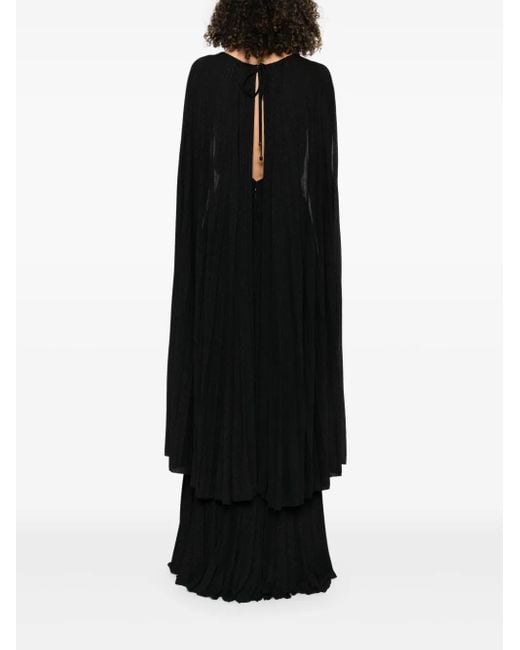 Elisabetta Franchi Black Cape-Abendkleid Aus Lurex