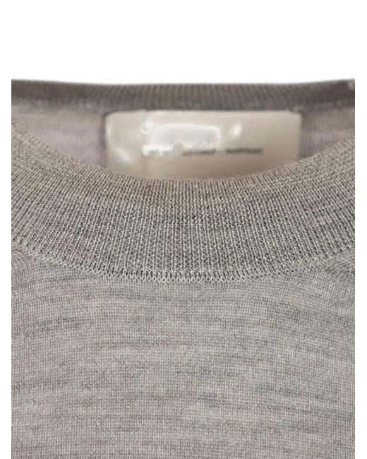 AMI Gray Logo-Embroidered Sweater