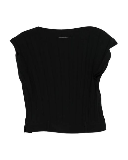 MM6 by Maison Margiela Black Ribbed Top