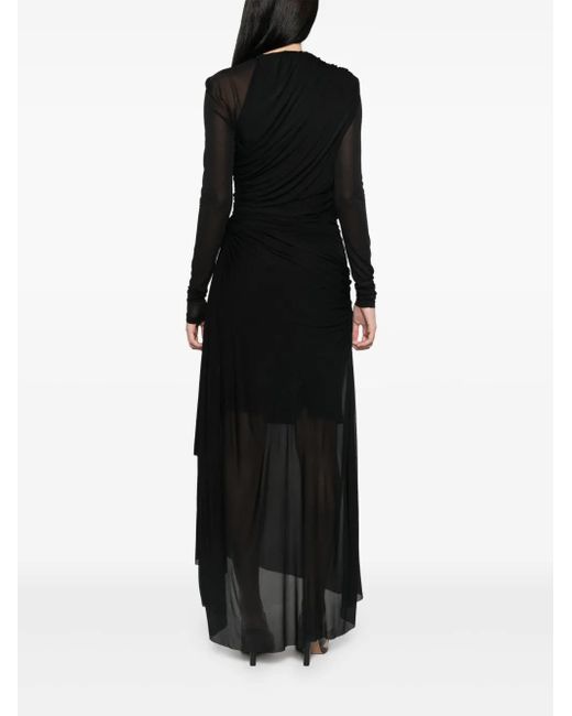 Zimmermann Black Illustration Gathered Midi Dress