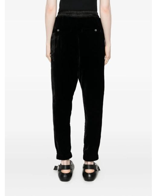 Rick Owens Black Drawstring-Waist Trousers