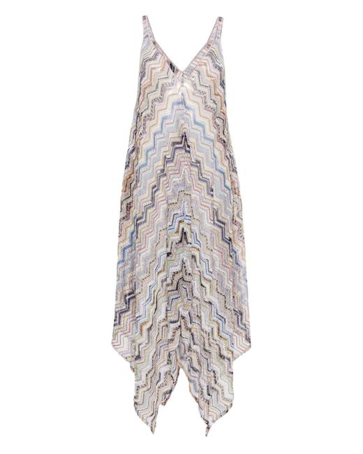 Missoni Maxi-jurk Met Zigzag Patroon in het White