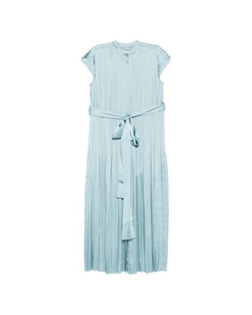 Joseph Blue Phare Pleated Belted Dress