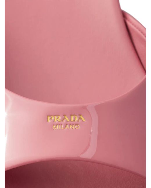 Prada Pink 45Mm Leather Mules