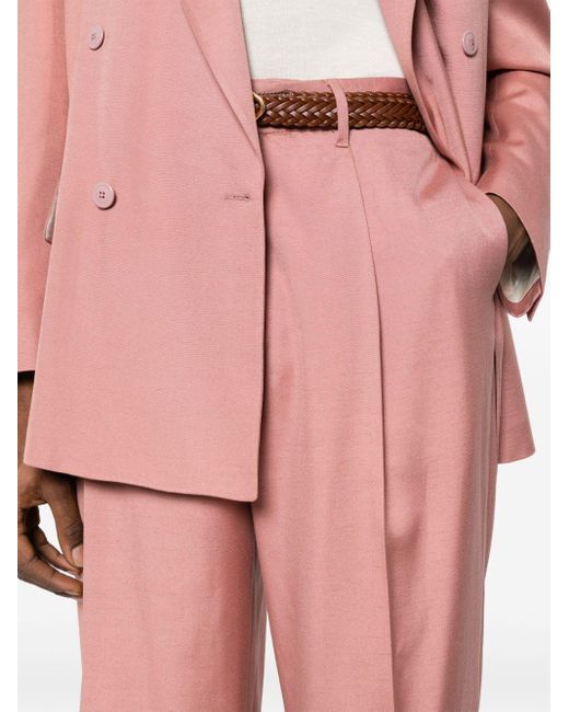 Lardini Pink Pleat-detail Wide-leg Trousers for men