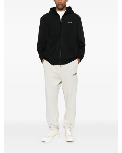 Calvin Klein White Logo-Patch Track Pants for men