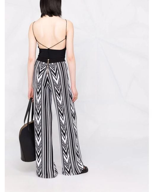 Balmain Blue Chevron Pattern Trousers