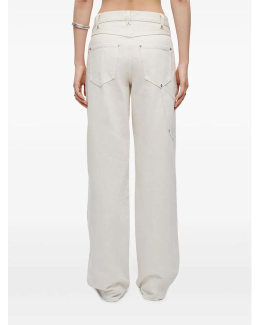Re/done Natural Mid-Rise Straight-Leg Jeans