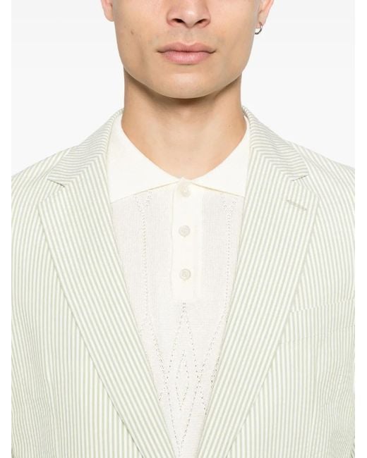 Fursac White Striped Blazer for men