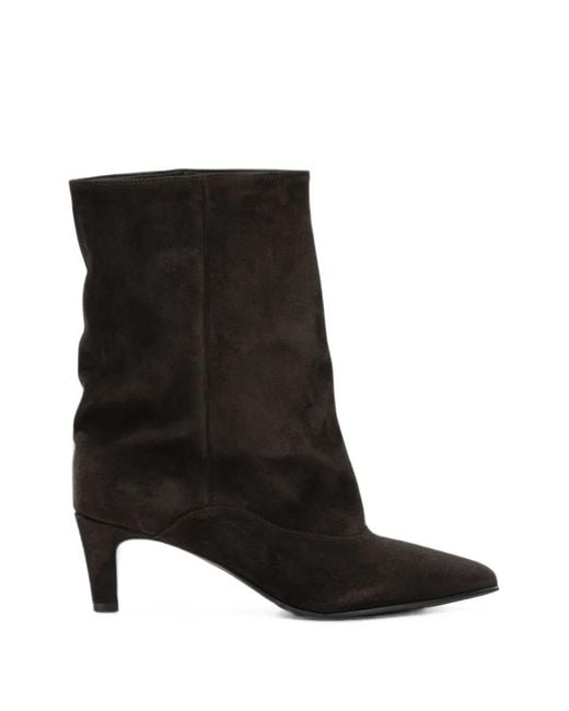 strategia shoes Black Leila Pointed-Toe Suede Boots