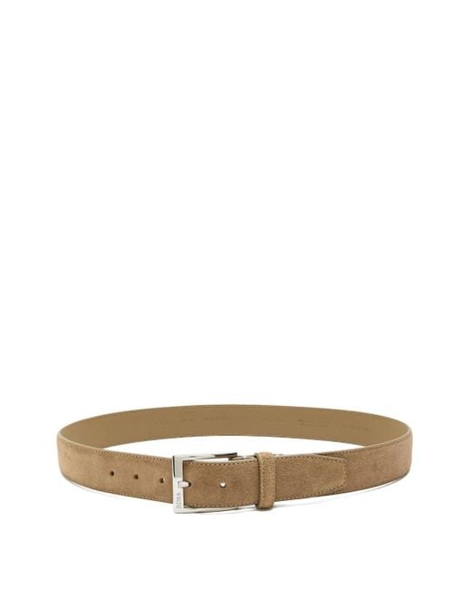 メンズ Boss Logo-engraved Suede Belt Natural