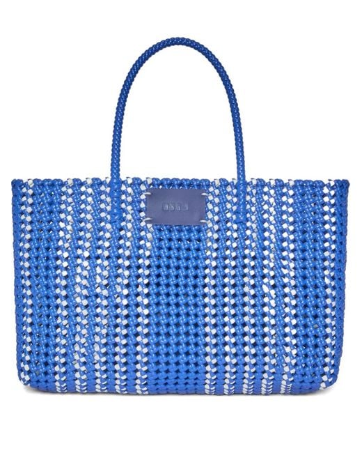 MSGM Blue Shopper Mit Webmuster