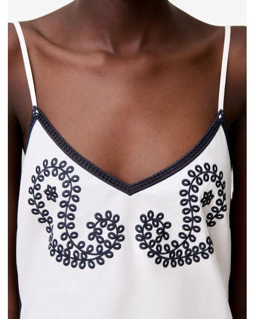 Claudie Pierlot White Embroidered A-Line Dress