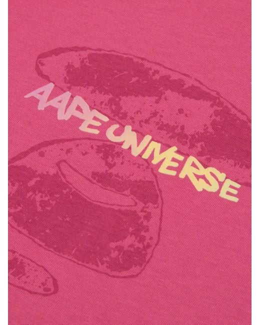 Aape By A Bathing Ape Pink Long-Sleeved T-Shirt for men