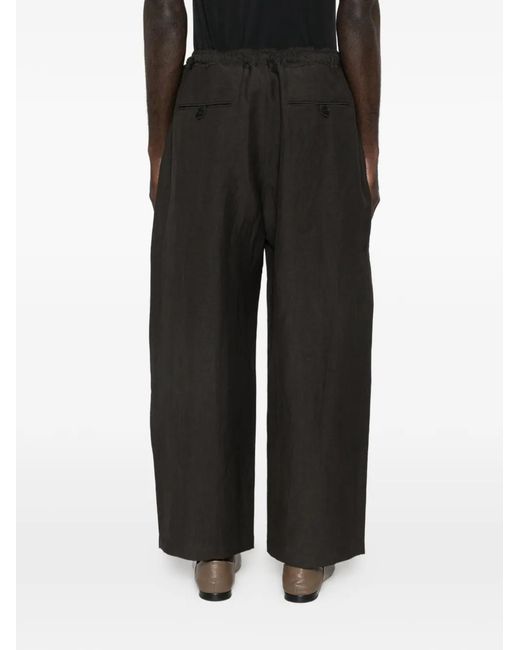 Studio Nicholson Black Drawstring Trousers for men