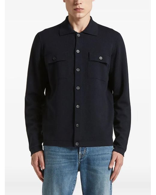 Cardigan À Col Polo Peserico pour homme en coloris Black