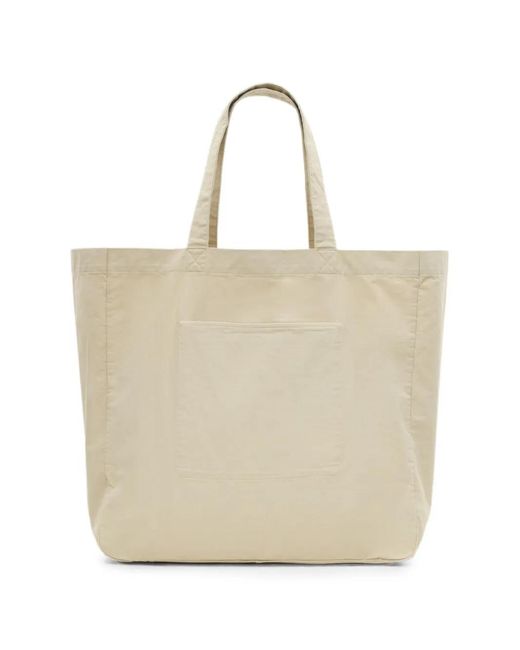 Closed White Embroidered Logo-Patch Tote Bag
