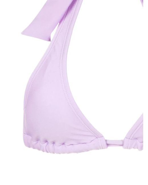 Amir Slama Purple Crochet-Knit Halterneck Bikini