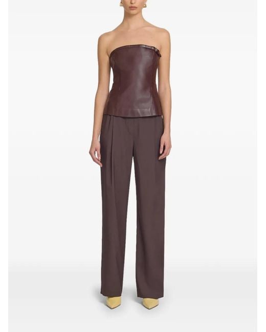 Viktoria & Woods Purple Buckle-Detail Leather Top