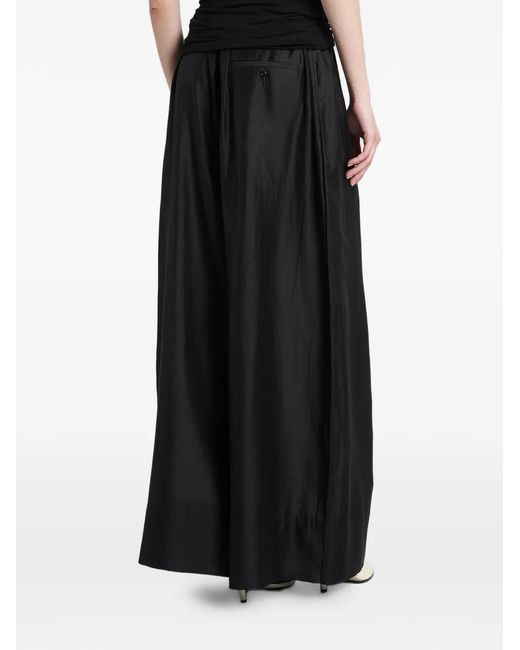 Entire studios Black Drawstring Wide-Leg Palazzo Trousers
