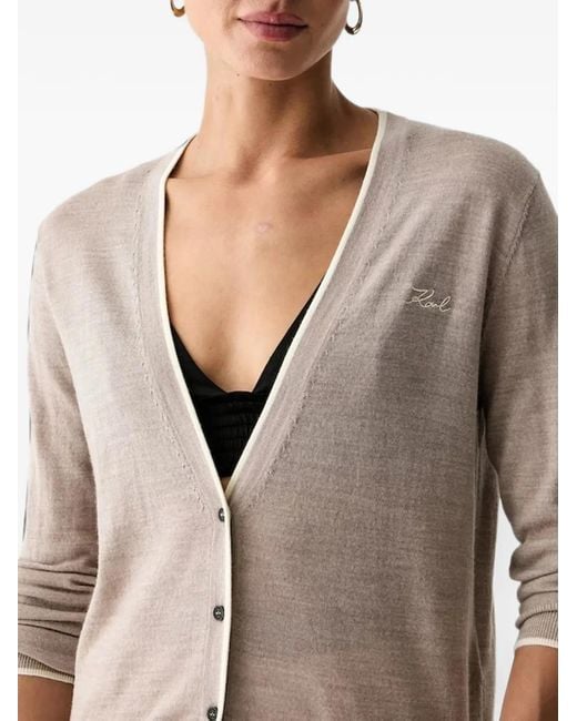 Karl Lagerfeld Natural Merino Cardigan