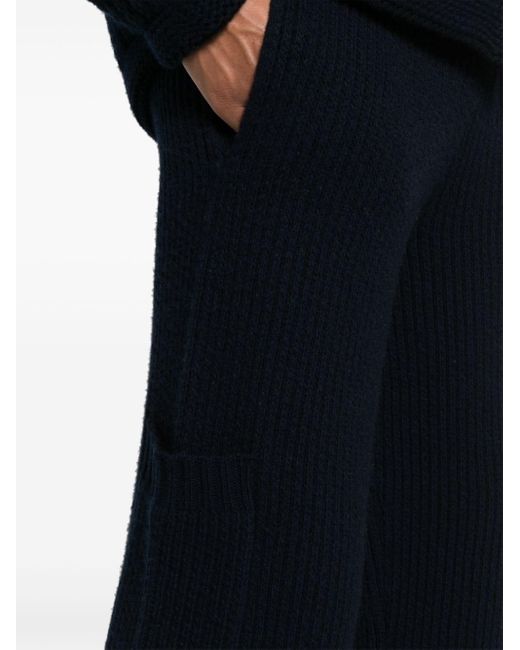 Alanui Blue Finest Cable-knit Trousers for men