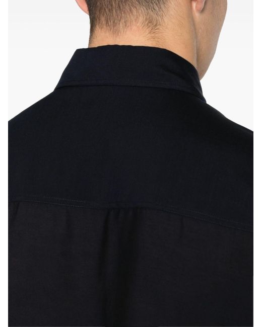 Giorgio Armani Black Poplin Lyocell-Blend Shirt for men