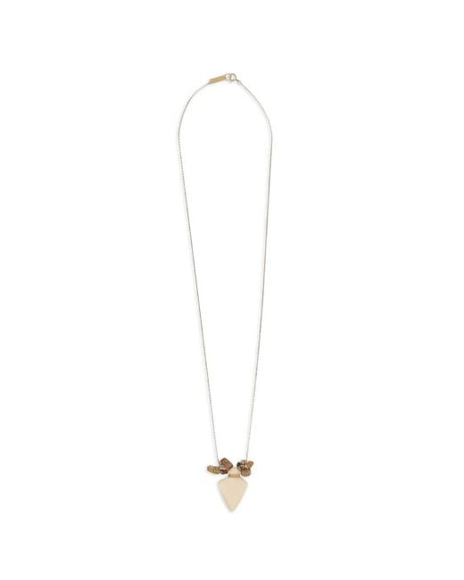 Isabel Marant White Collier À Pendentif Pierre