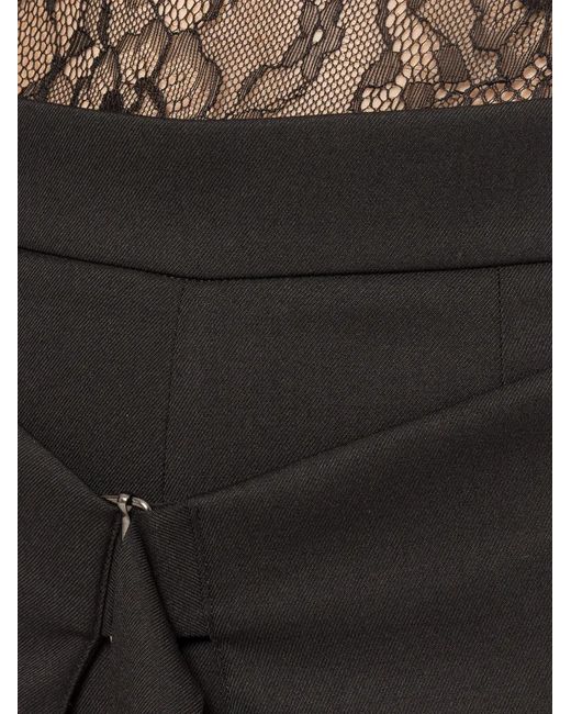 Nissa Black Layered Wide-Leg Trousers