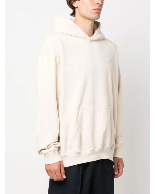 Sporty & Rich White Logo-Print Cotton Hoodie