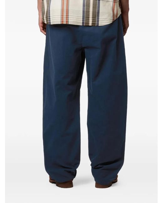 Carhartt Blue Logo-Patch Trousers for men