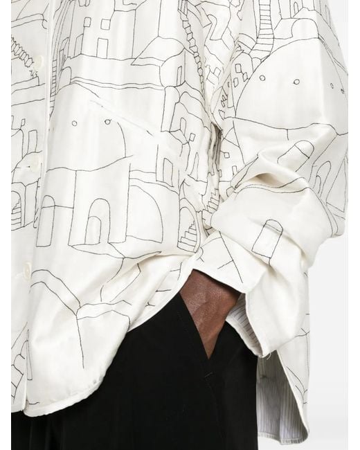 Mii White Diti Embroidered Collarless Jacket