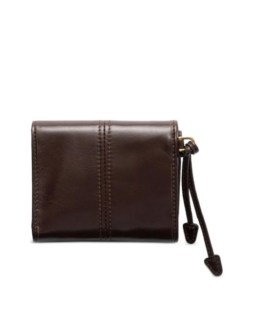 Prada Gray Small Snap-Closure Leather Wallet