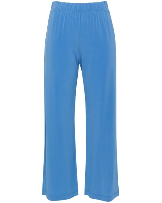 Le Tricot Perugia Blue Elasticated-Waistband Cropped Trousers
