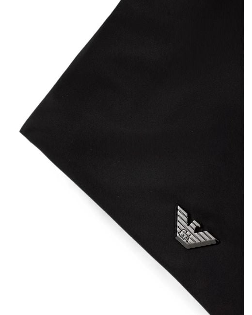 Emporio Armani Black Logo-Plaque Messenger Bag for men