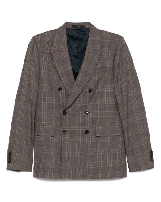 Paul Smith Gray Plaid-Check Blazer for men