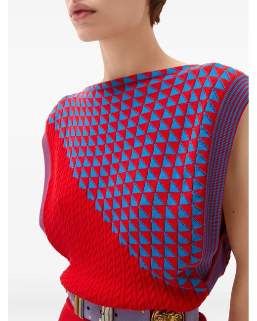 Versace Red Cotton Knit Mini Dress