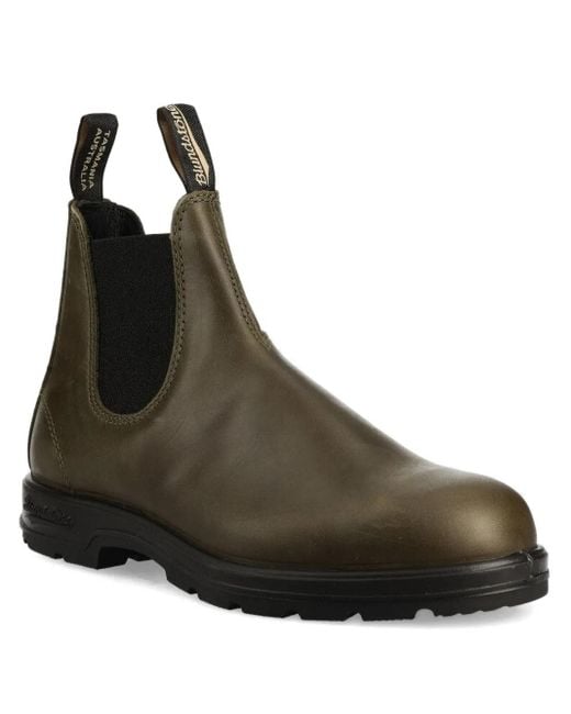 Blundstone Brown Leather Elastic-Panel Boots for men