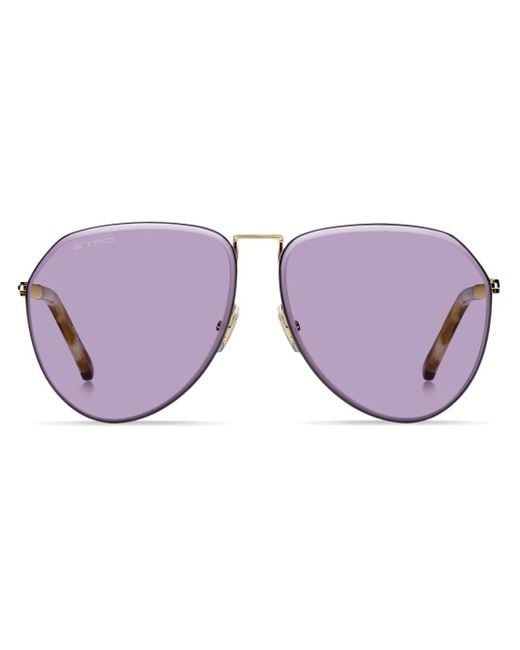 Etro Purple Luxury Pilot-frame Sunglasses